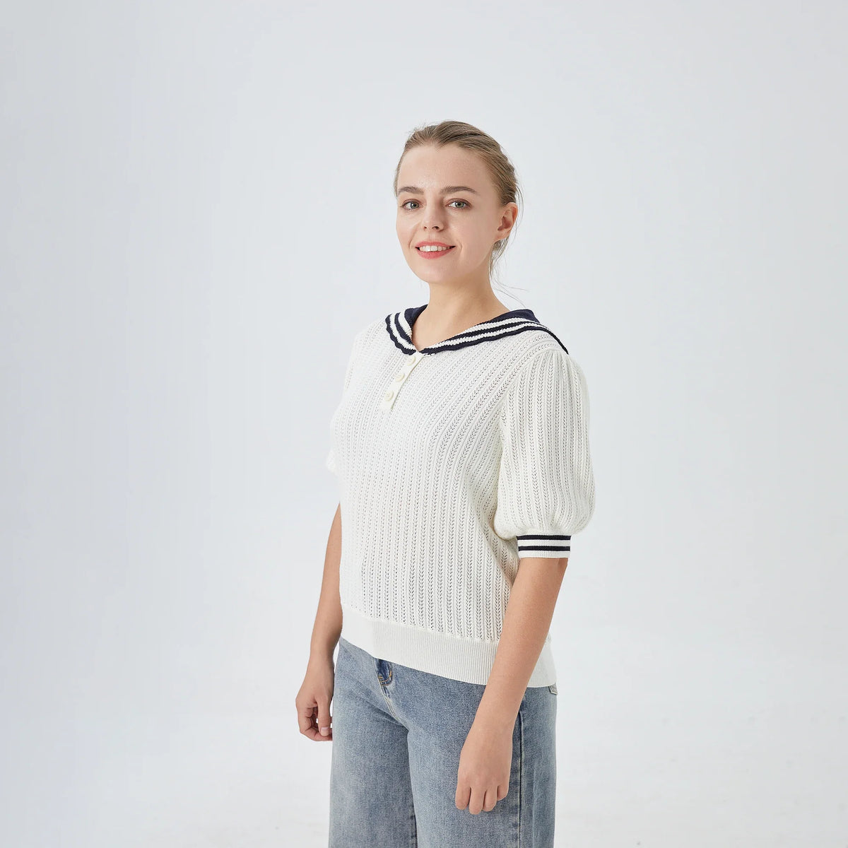 Color Blocked Street Look Sweater for Women Image