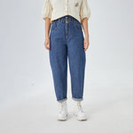 Jeans Blue Washed Jeans Street Look Pants for Women Image