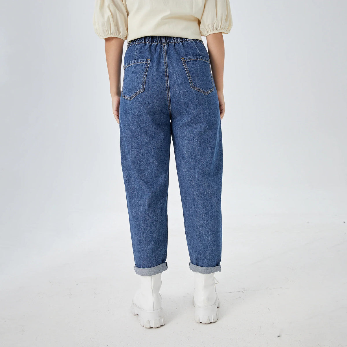 Washed Jeans Street Look Pants for Women Image