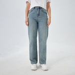 Jeans Blue Washed Jeans Street Look Pants for Women Image