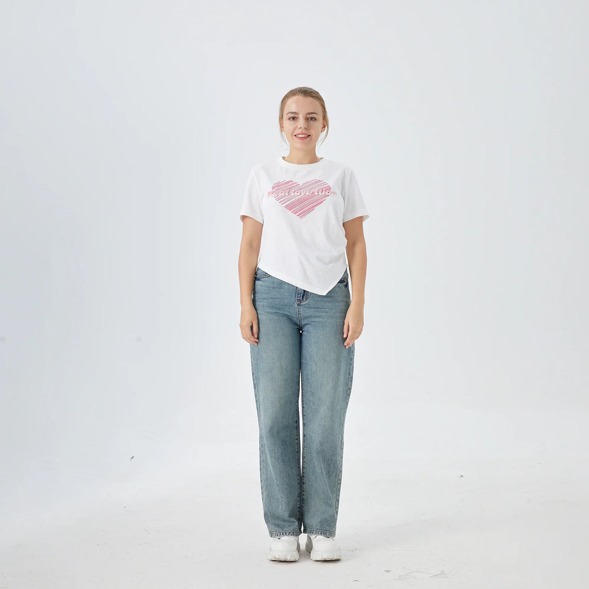 Washed Jeans Street Look Pants for Women Image
