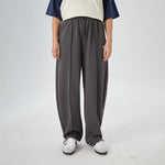 Dark Gray Badge Street Look Pants for Women Image