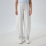 Light Gray Badge Street Look Pants for Women Image