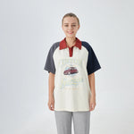 Off White Printed Street Look Polo Shirt for Women Image