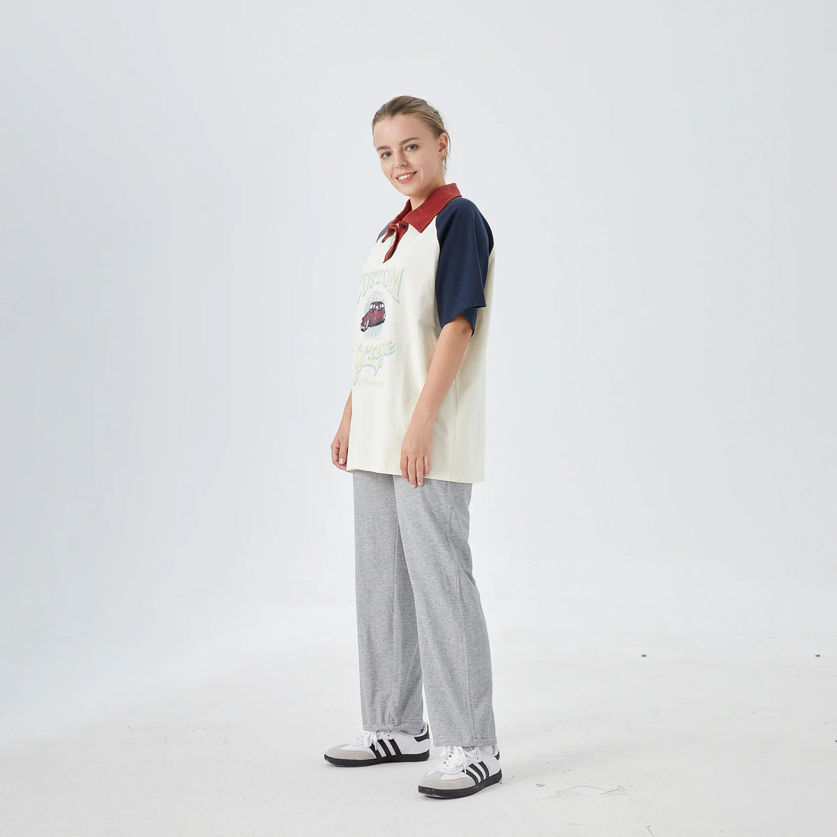 Printed Street Look Polo Shirt for Women Image