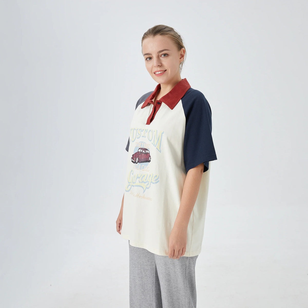 Printed Street Look Polo Shirt for Women Image