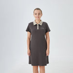 Coffee Printed Street Look Dress for Women Image