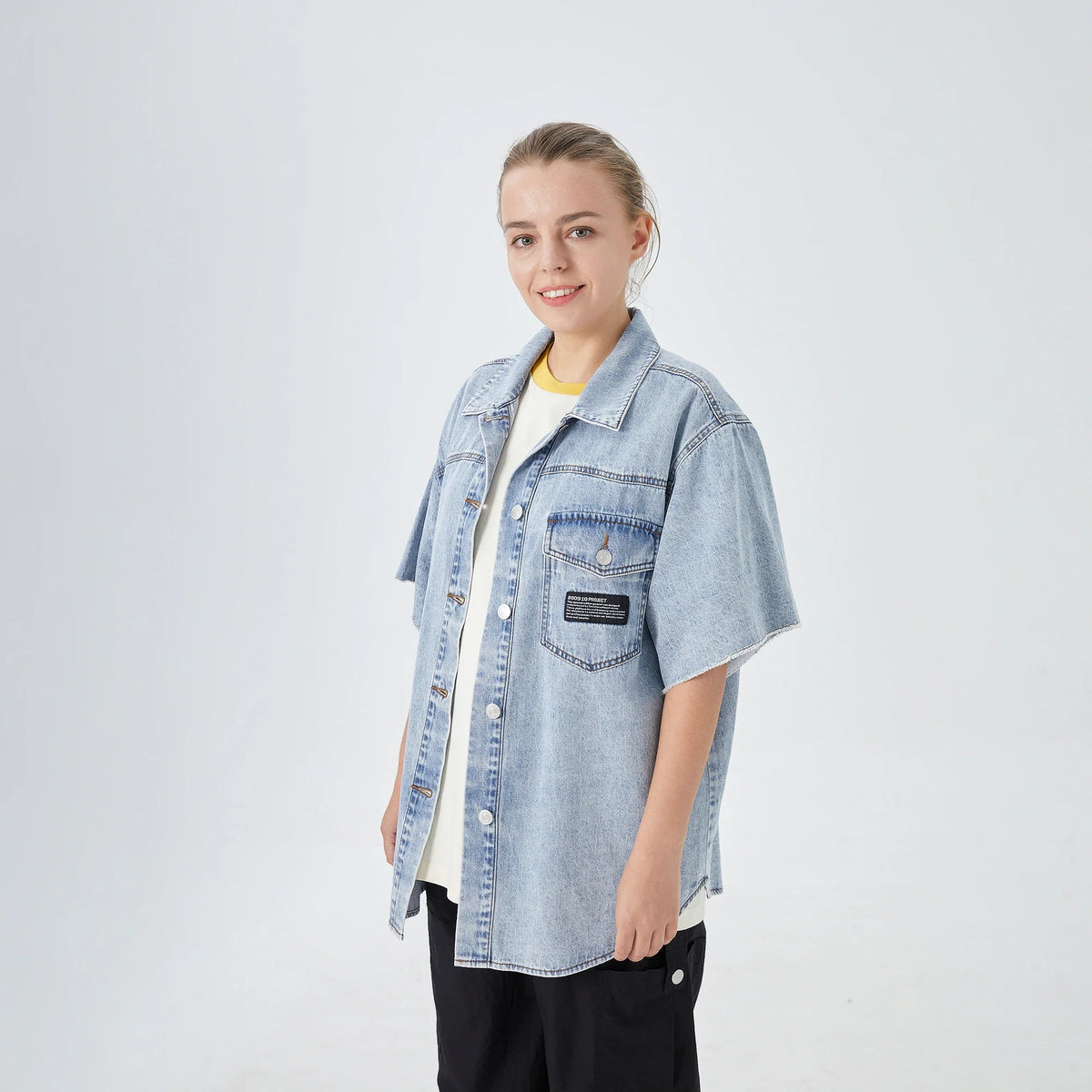 Washed Jeans Street Look Shirt for Women Image