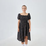 Black Floral Street Look Dress for Women Image