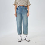 Jeans Blue Washed Jeans Street Look Pants for Women Image