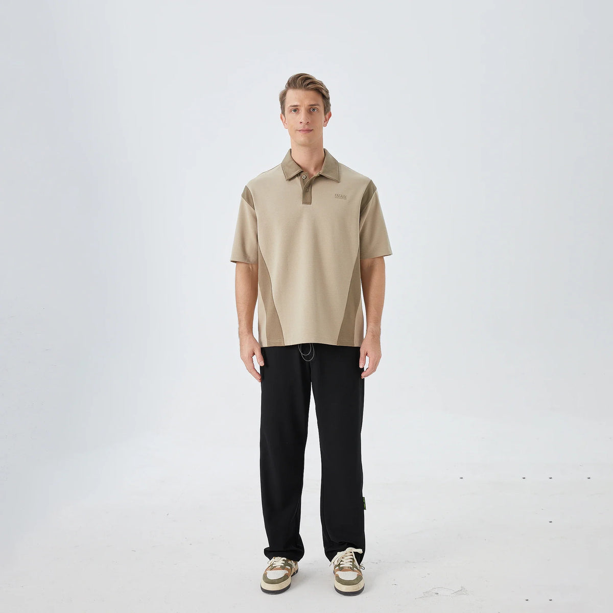 Color Blocked Street Look Polo Shirt for Men Image