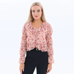 Pink Floral Fashion Blouse for Women Image