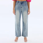 Light Jeans Blue Washed Jeans Fashion Pants for Women Image