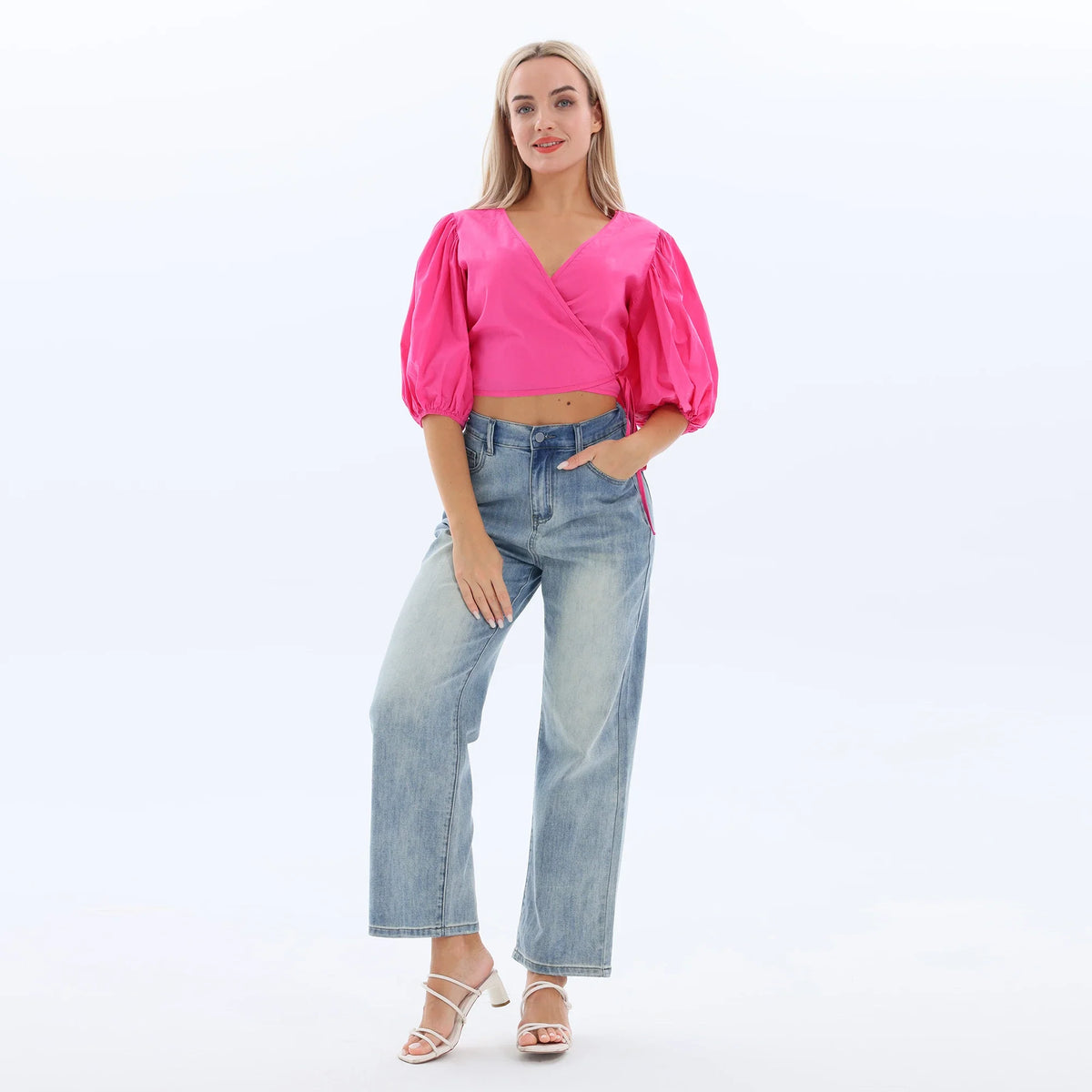 Washed Jeans Fashion Pants for Women Image
