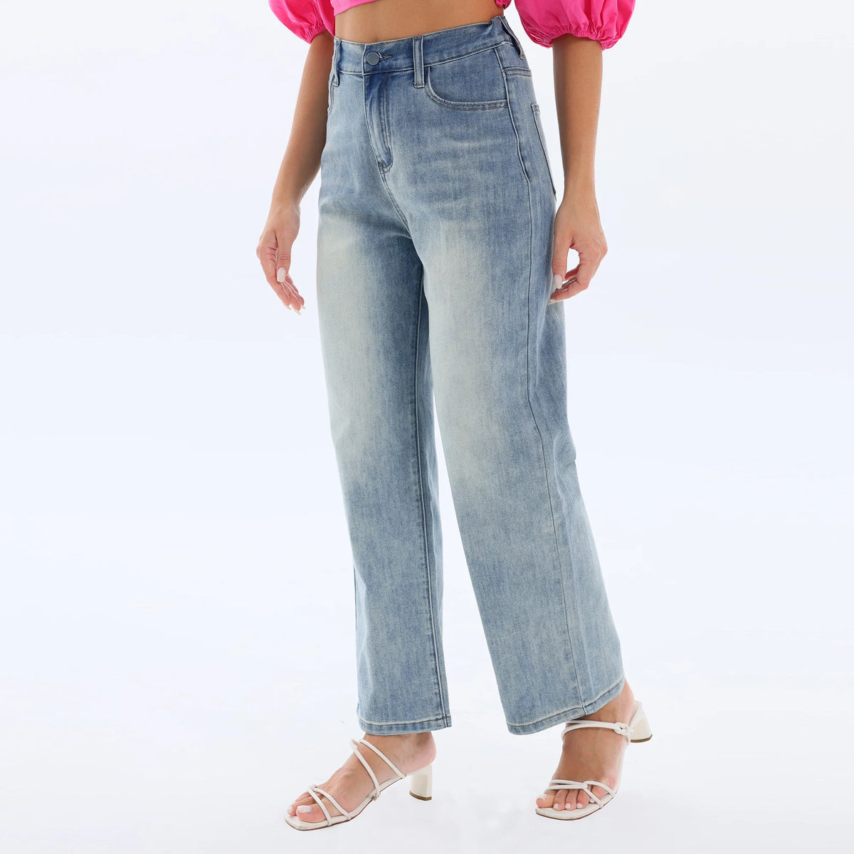 Washed Jeans Fashion Pants for Women Image