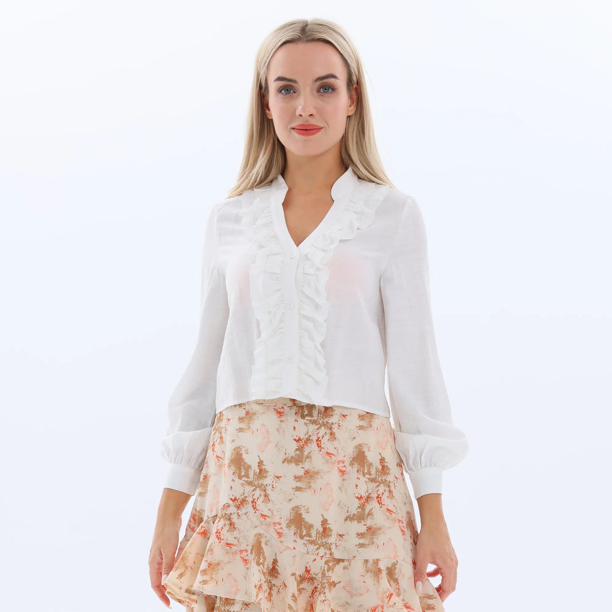 White Plain Fashion Shirt for Women Image