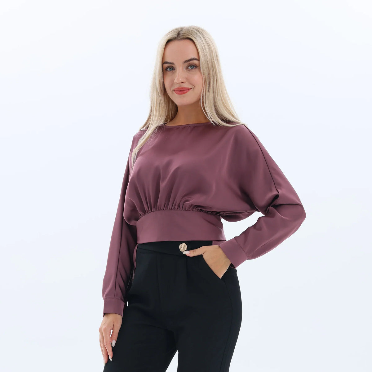 Plain Fashion Blouse for Women Image