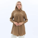 Khaki Plain Hijab Blouse for Women Image