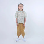 Floral Linen Shirt for Girls Image