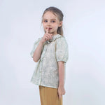 Floral Linen Shirt for Girls Image