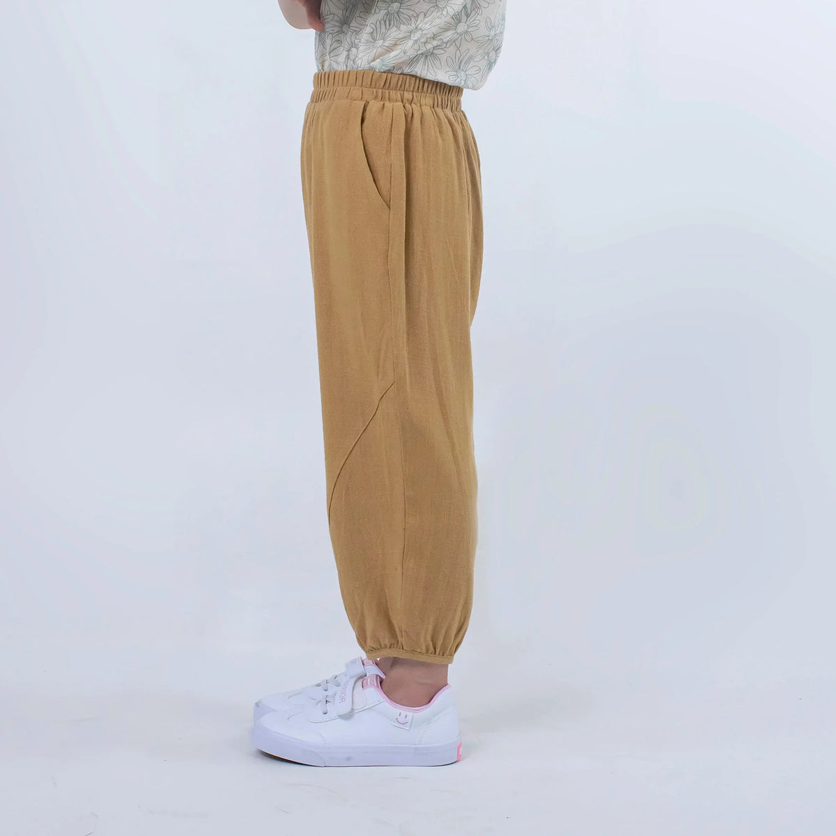 Plain Linen Pants for Girls Image