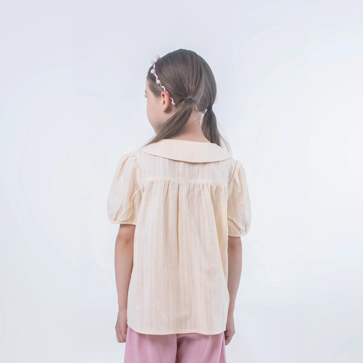 Jacquard Linen Blouse for Girls Image