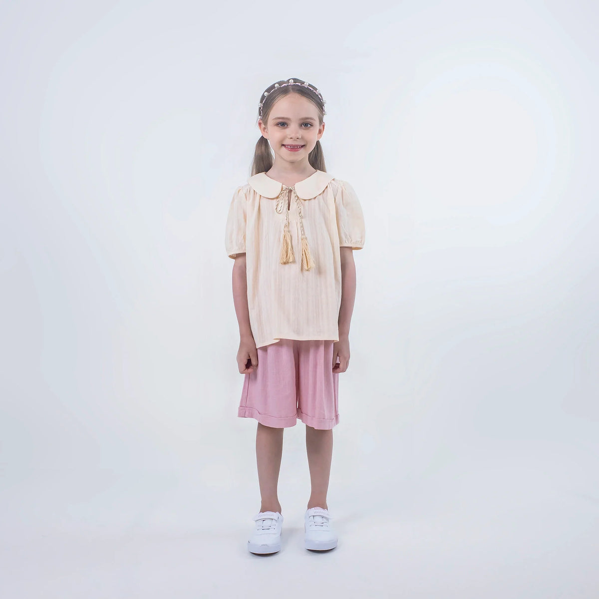 Jacquard Linen Blouse for Girls Image