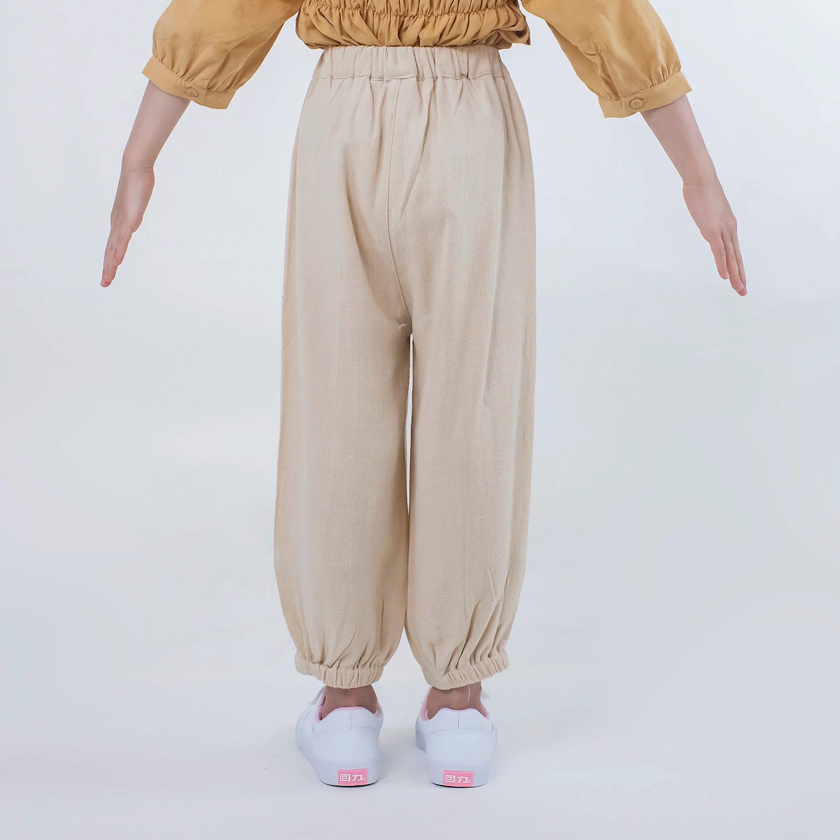 Solid Linen Pants for Girls Image