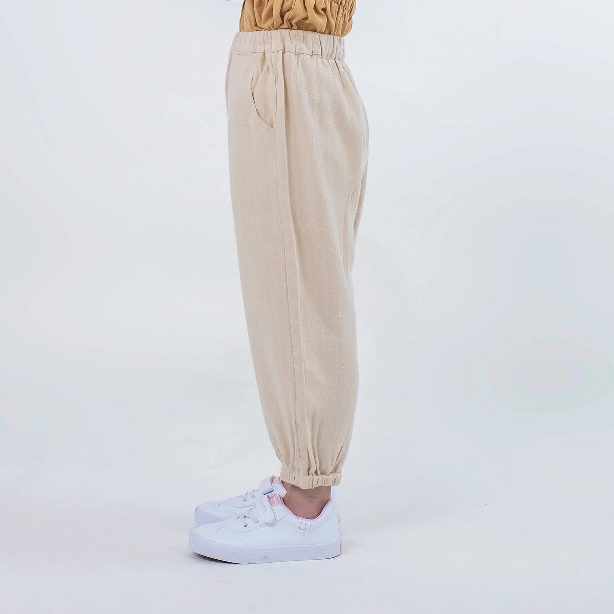 Solid Linen Pants for Girls Image