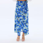 Blue Floral Summer Skirt for Women Image