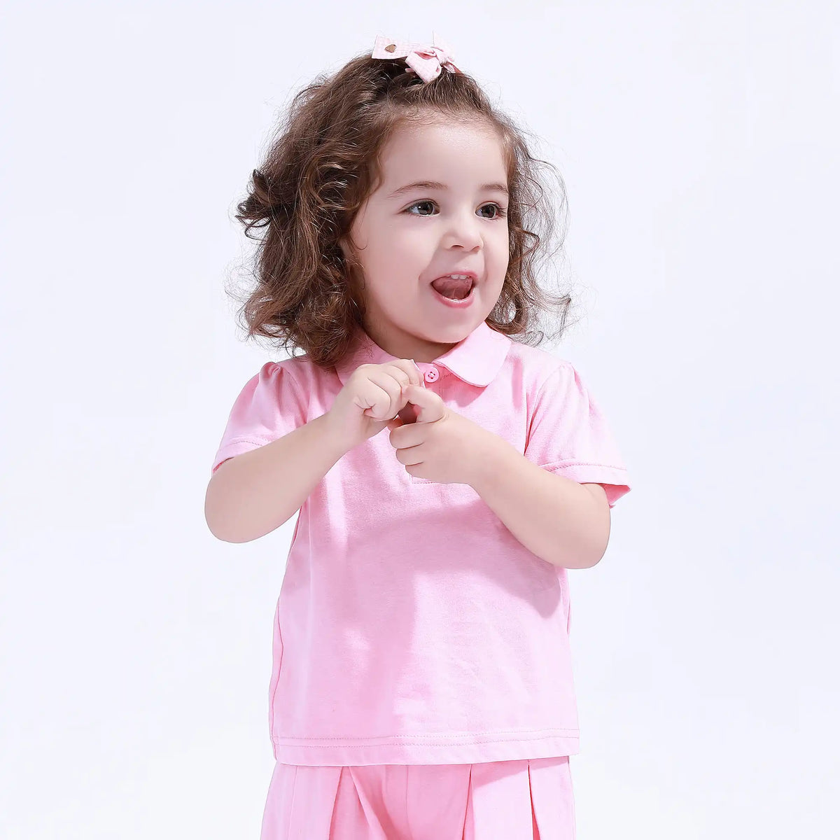Pink Polo Shirt for Baby Girl Image