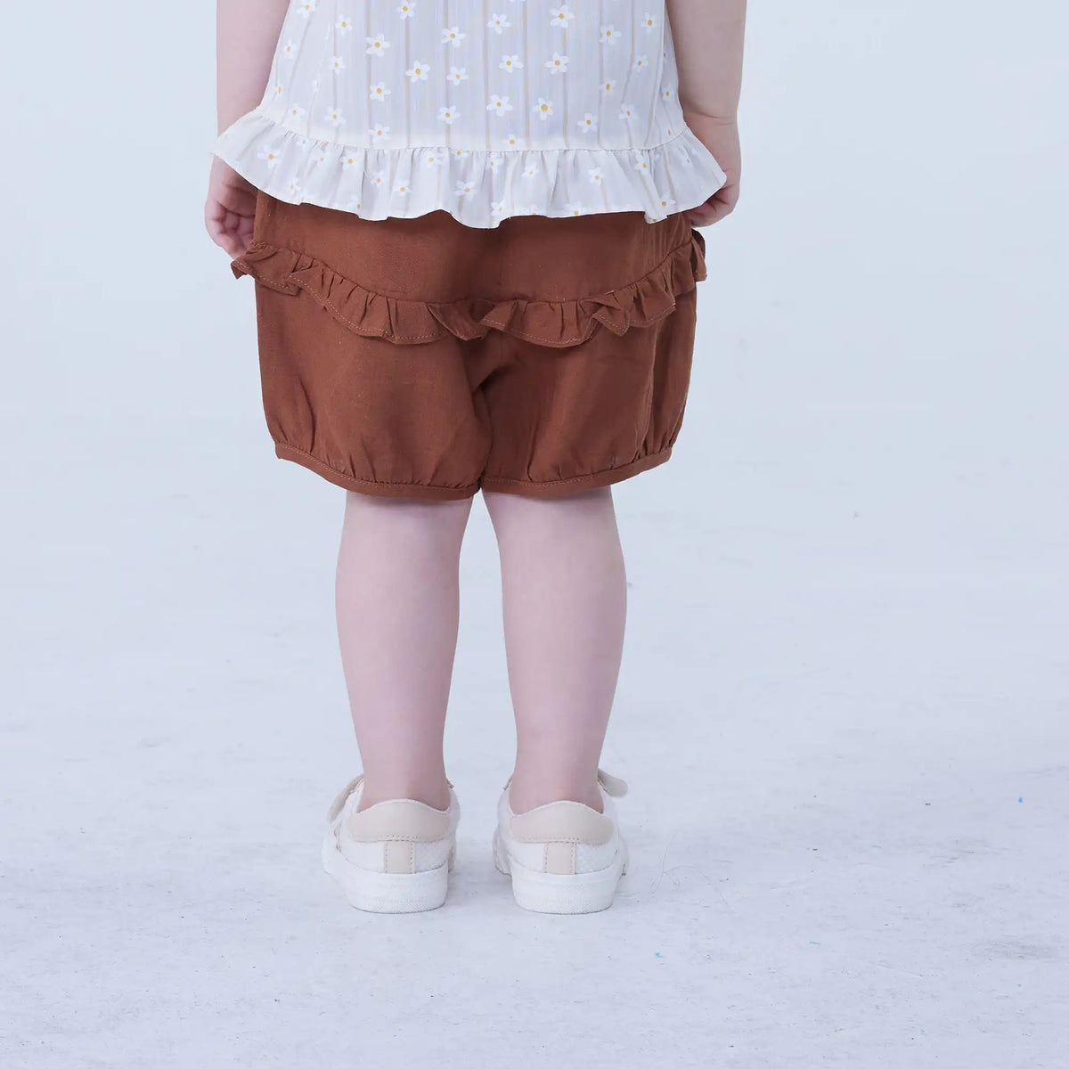 Ankle-Tied Linen Shorts For Baby Girl Image