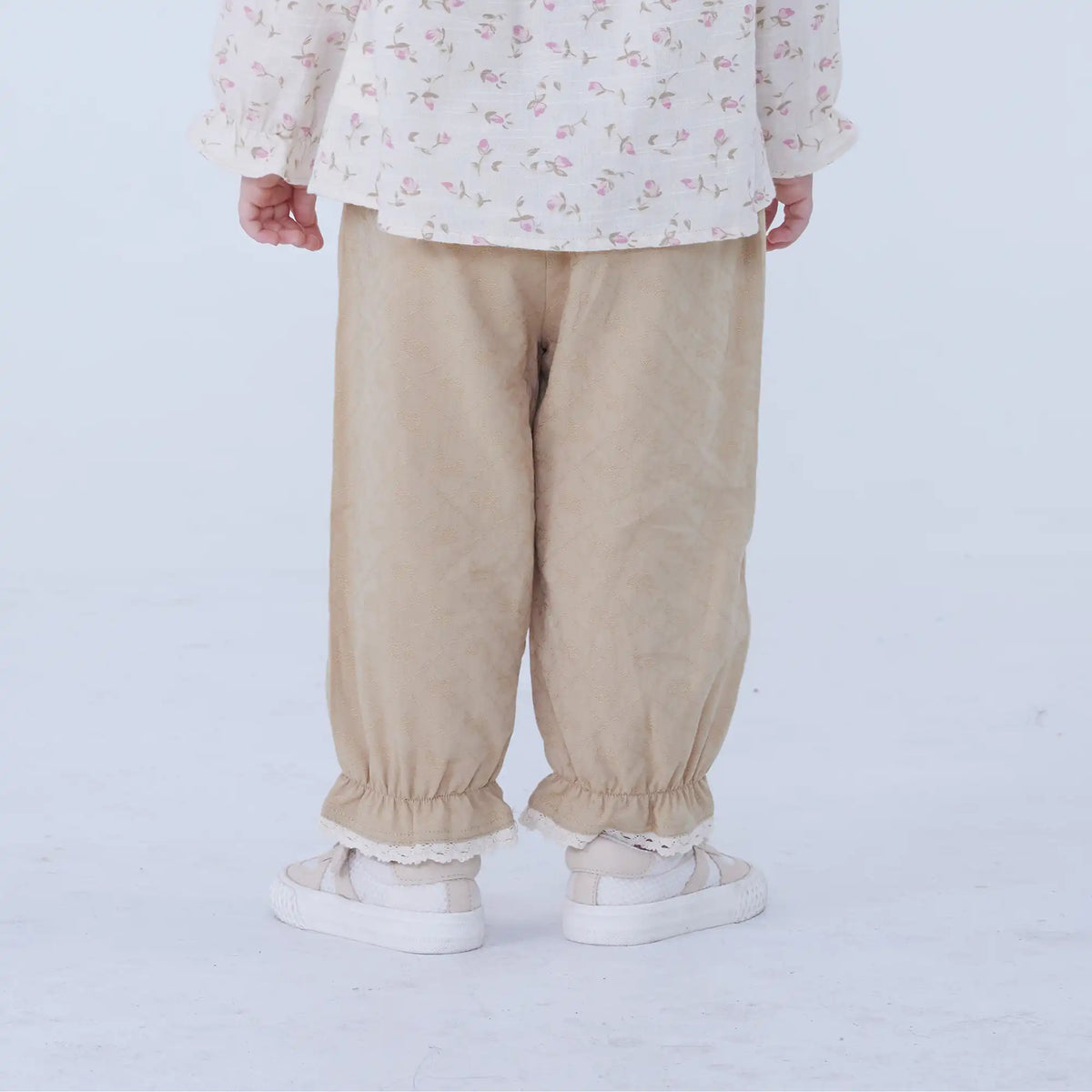 Ankle-Tied Linen Pants For Baby Girl Image