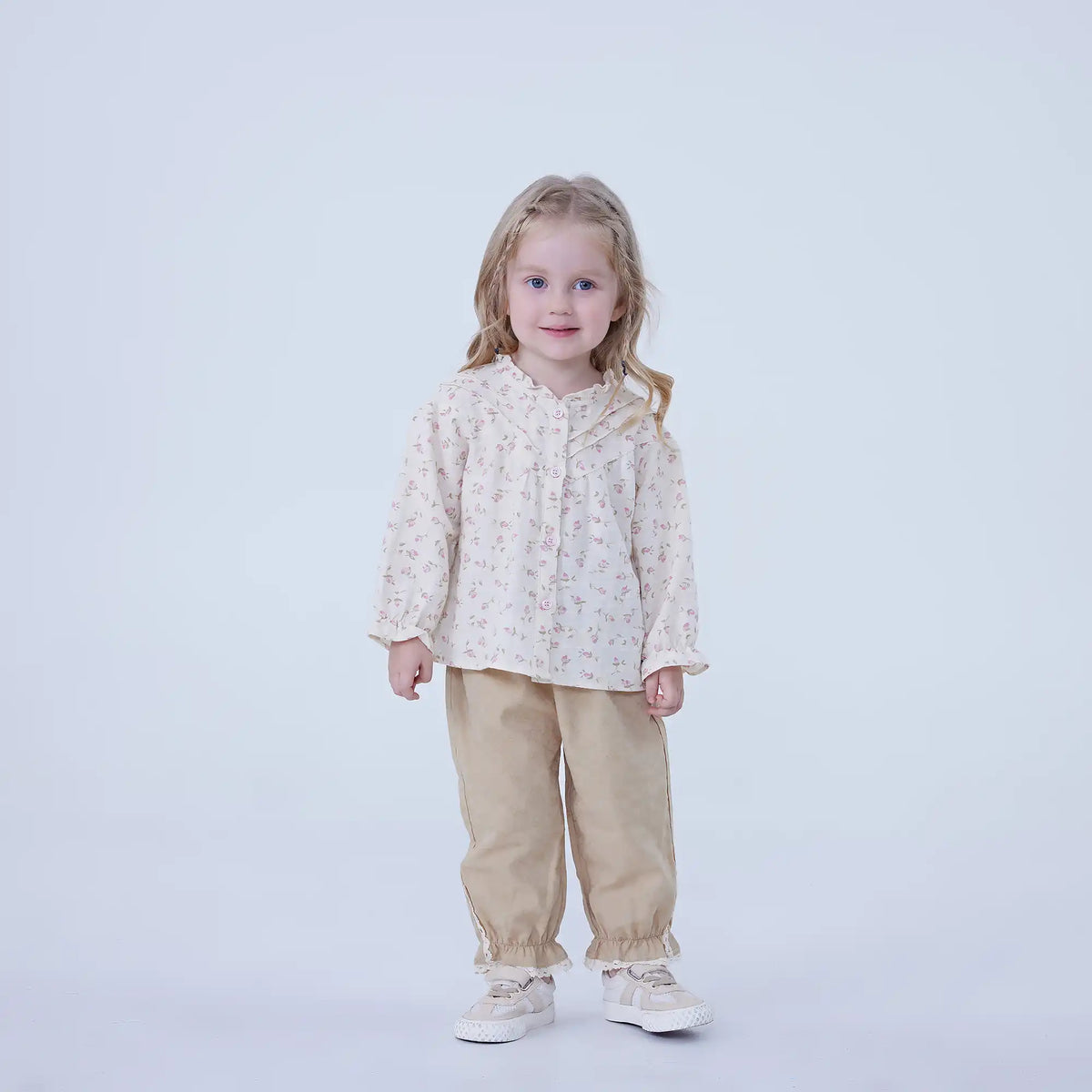 Ankle-Tied Linen Pants For Baby Girl Image