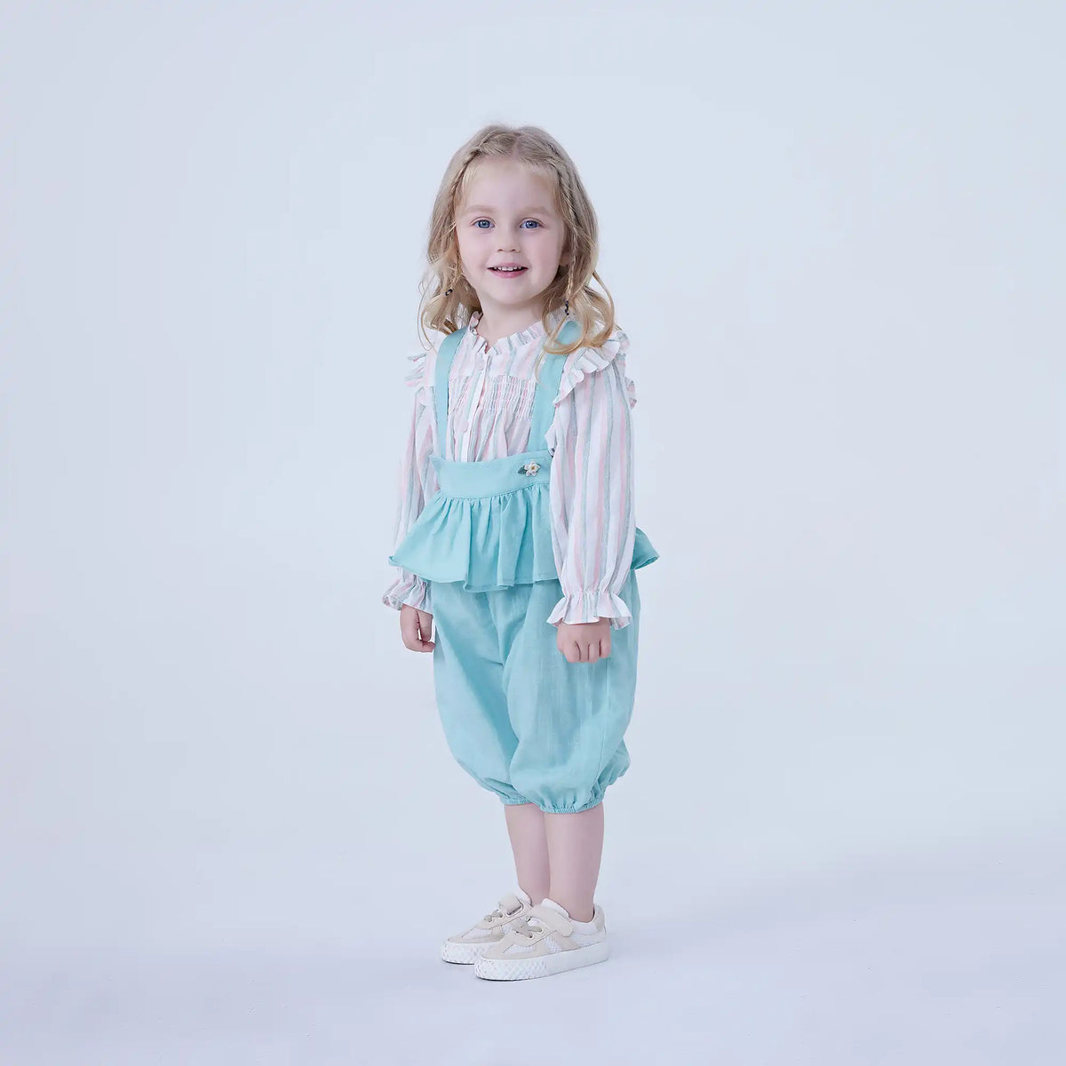 Ankle-Tied Linen Pants For Baby Girl Image