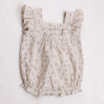 Floral Linen Romper For Baby Girl Image