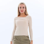 Beige Plain Basic T.Shirt for Women Image