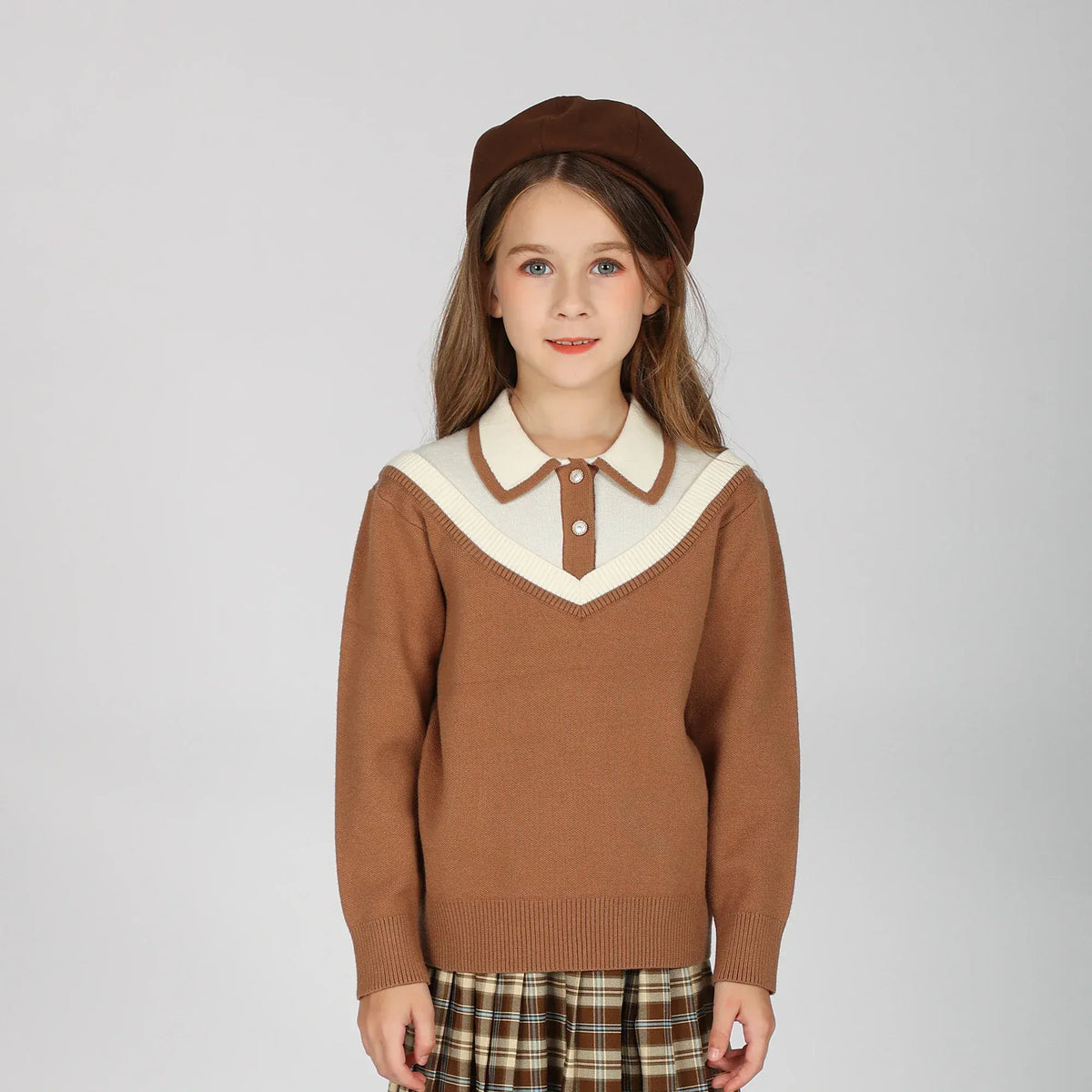 Brown Sweater for Girls Image