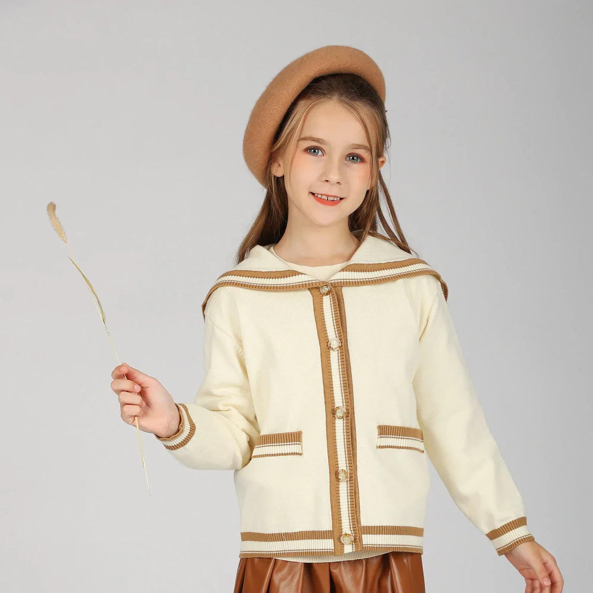 Beige Jacket for Girls Image