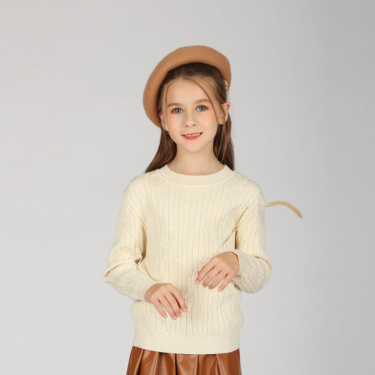 Beige Sweater for Girls Image