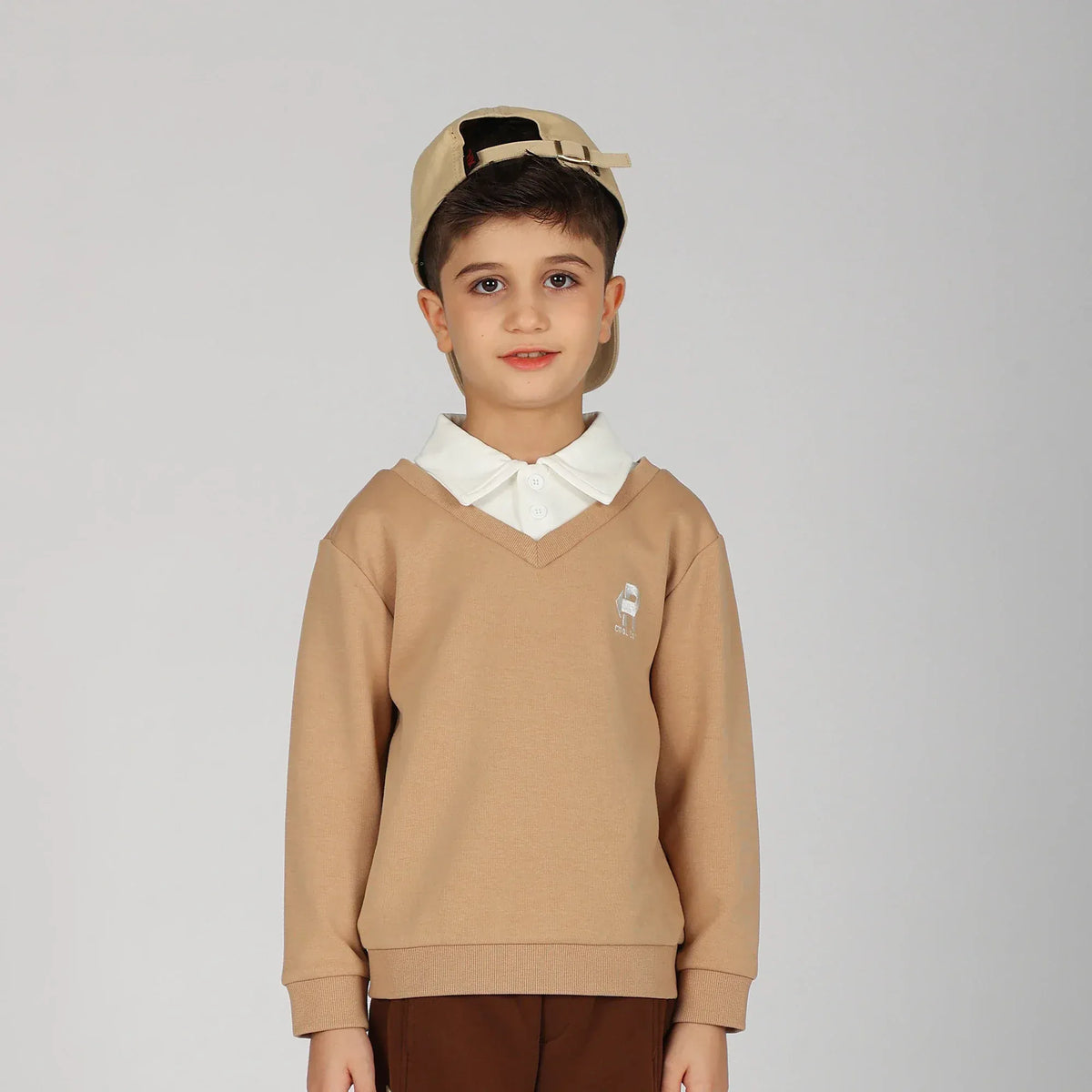 100 | 3Y Light Brown 100 | 3Y,40.6,68.4,34.1,- Polo Shirt for Boys Image