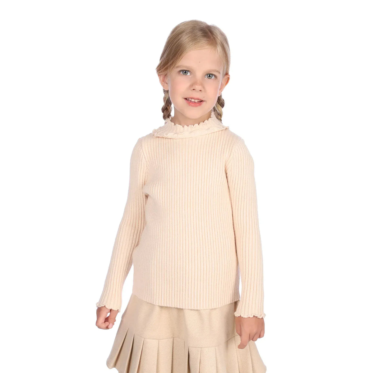 100 | 3Y Beige 100 | 3Y,38.5,50,35,- Sweater for Girls Image