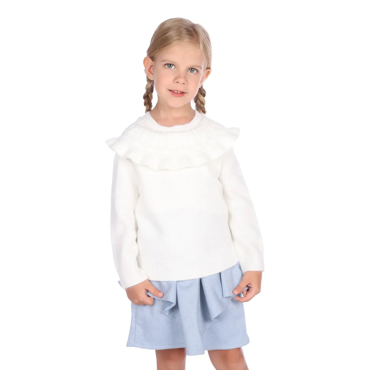 100 | 3Y Off White 100 | 3Y,39.5,62,40.5,- Sweater for Girls Image