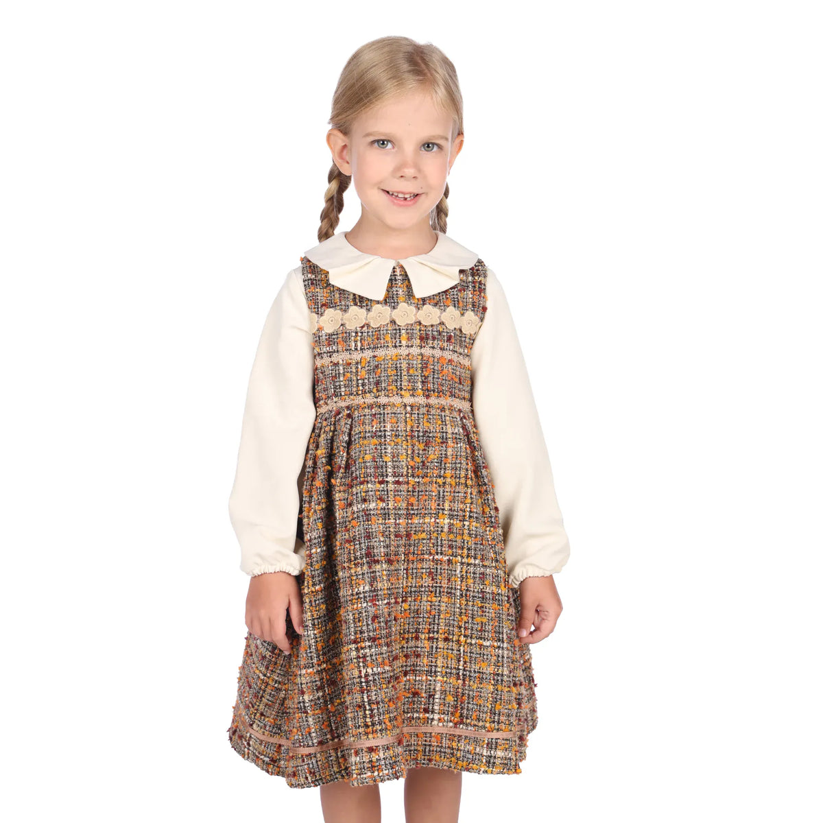 100 | 3Y Orange Yellow 100 | 3Y,57,58,-,60 Dress for Girls Image