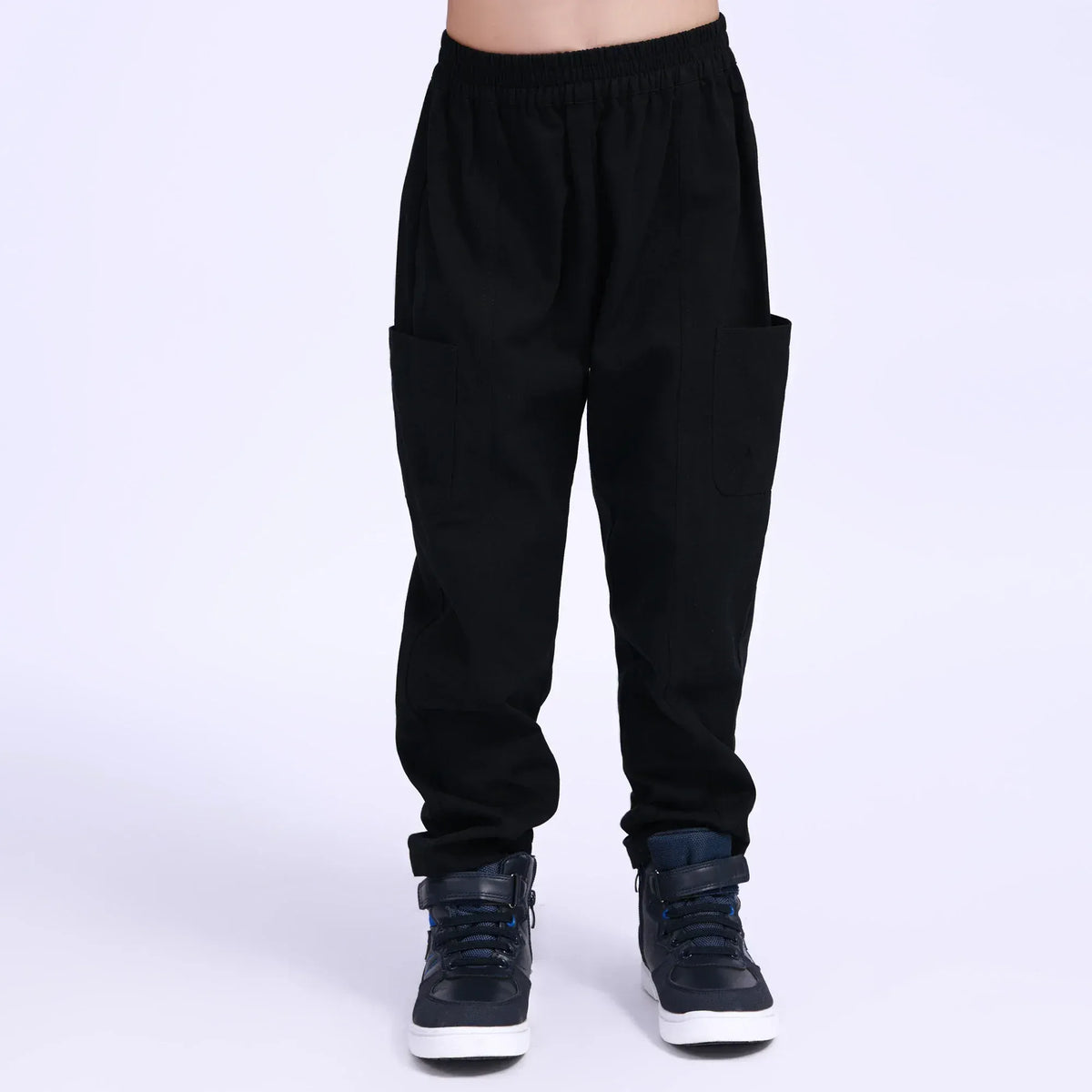 Black Plain Pants for Boys Image