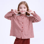 Maroon Checked Shirt for Girls Image