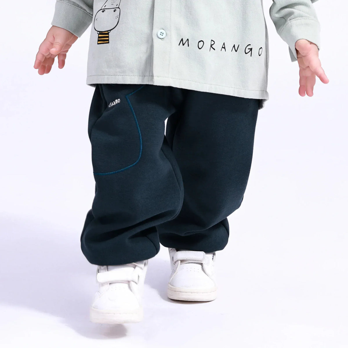 62 | 3-6M Dark Green 62 | 3-6M,36.5,39,- Embroidery Pants for Baby Boy Image