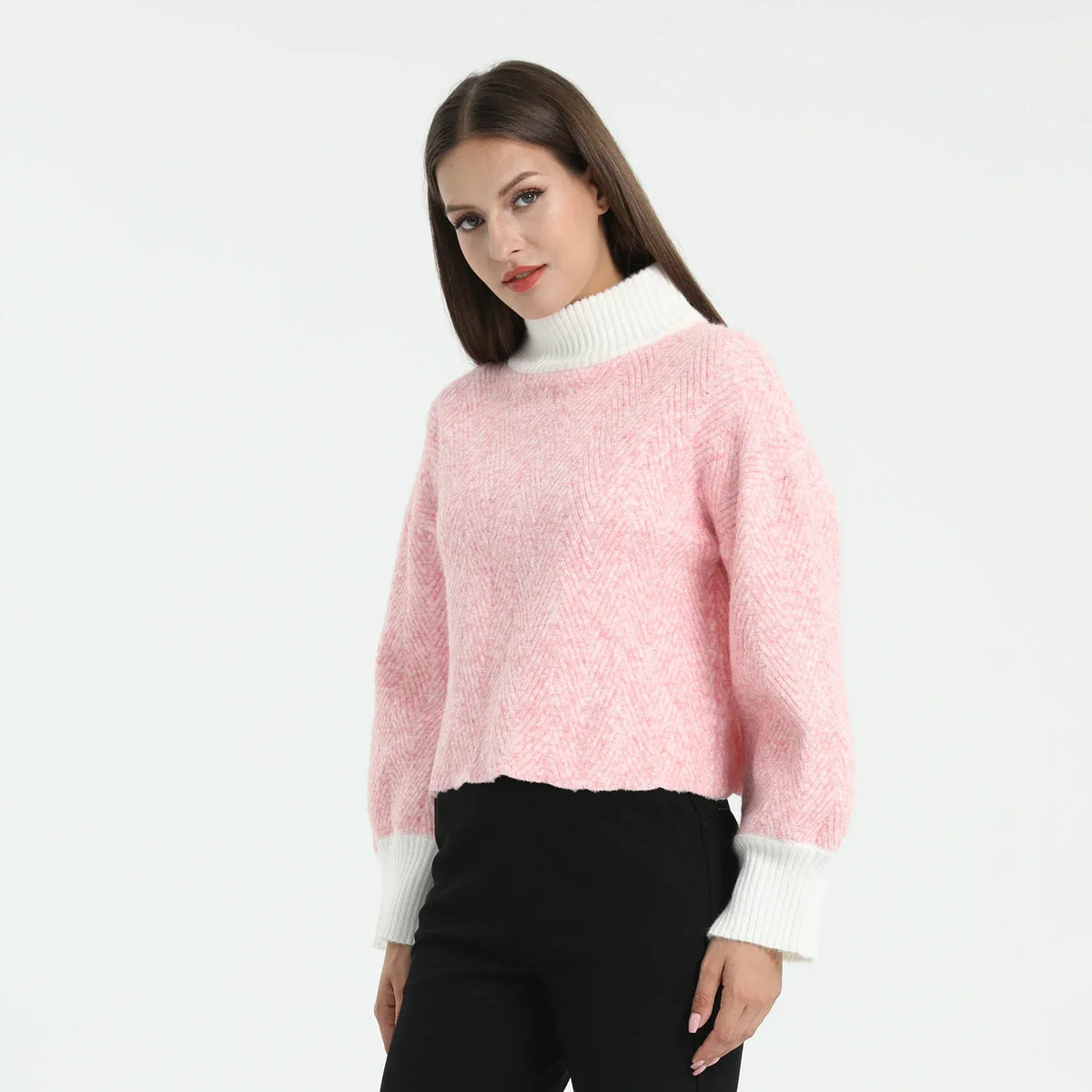 Color-Blocked Sweater for Women Image