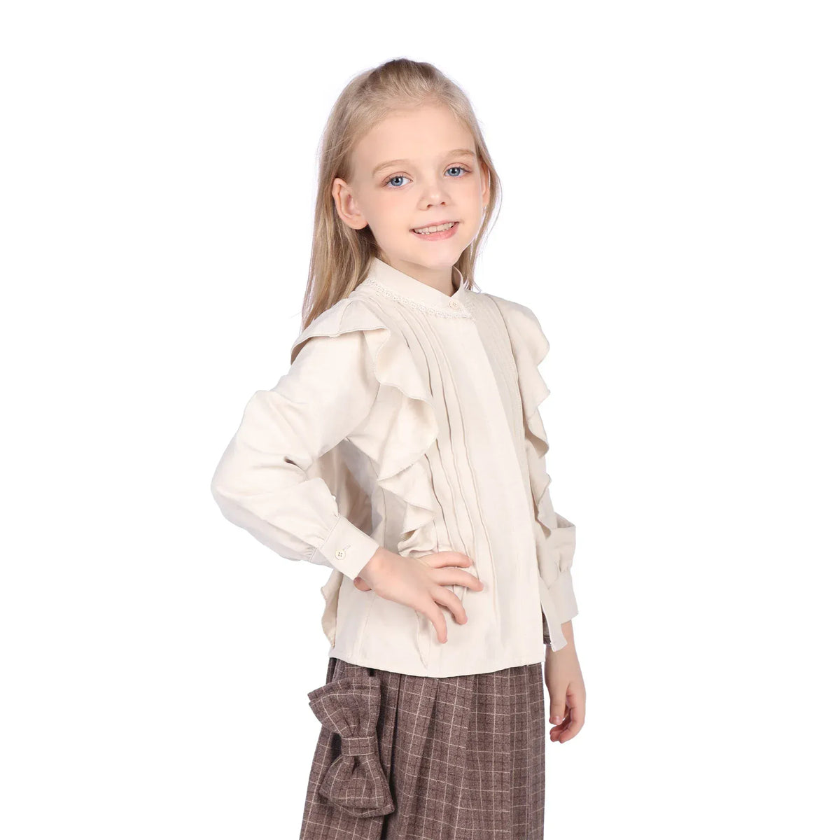 Laced Formal Shirt for Girls Image