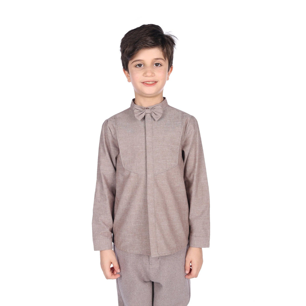 100 | 3Y Light Coffee 100 | 3Y,43,66,35,- Solid Formal Shirt for Boys Image